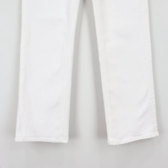 J.Crew Slim Demi-Boot Denim Jean High Rise Flared Hem In White Wash Size 26 - Picture 7 of 9